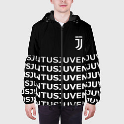 Куртка с капюшоном мужская Juventus pattern fc club steel, цвет: 3D-черный — фото 2