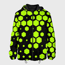 Мужская куртка Зеленые соты киберпанк
