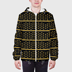 Куртка с капюшоном мужская Жёлтые круги и полосы, цвет: 3D-белый — фото 2