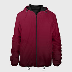 Куртка с капюшоном мужская Градиент тёмный вишнёвый, цвет: 3D-черный