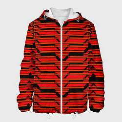 Куртка с капюшоном мужская Техно броня красная, цвет: 3D-белый