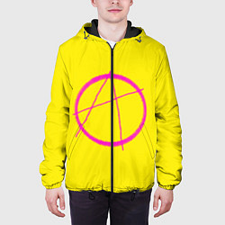 Куртка с капюшоном мужская Символ Анархиста, цвет: 3D-черный — фото 2