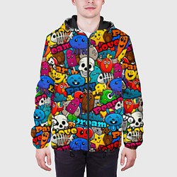 Куртка с капюшоном мужская Dream love party, цвет: 3D-черный — фото 2