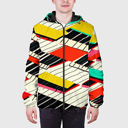 Куртка с капюшоном мужская Пианинка, цвет: 3D-черный — фото 2