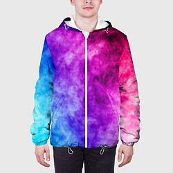 Куртка с капюшоном мужская Colorful smoke, цвет: 3D-белый — фото 2