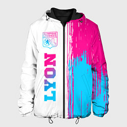 Куртка с капюшоном мужская Lyon neon gradient style по-вертикали, цвет: 3D-черный