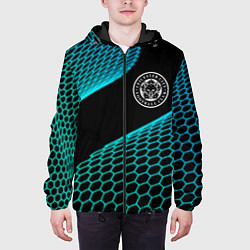 Куртка с капюшоном мужская Leicester City football net, цвет: 3D-черный — фото 2