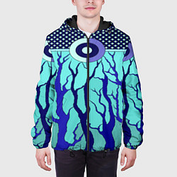 Куртка с капюшоном мужская Turquoise abstraction, цвет: 3D-черный — фото 2