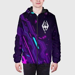Куртка с капюшоном мужская Skyrim neon gaming, цвет: 3D-черный — фото 2