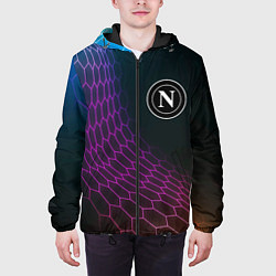 Куртка с капюшоном мужская Napoli футбольная сетка, цвет: 3D-черный — фото 2