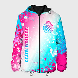 Куртка с капюшоном мужская Club Brugge neon gradient style вертикально, цвет: 3D-черный