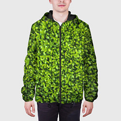 Куртка с капюшоном мужская Зелёная трава листья, цвет: 3D-черный — фото 2