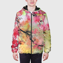 Куртка с капюшоном мужская Japan sakura, цвет: 3D-черный — фото 2