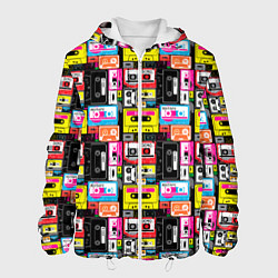 Куртка с капюшоном мужская Цветные аудиокассеты, цвет: 3D-белый
