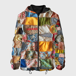 Куртка с капюшоном мужская Patchwork - ai art, цвет: 3D-черный