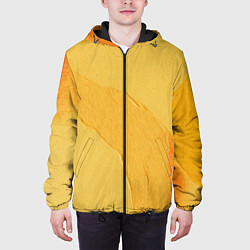 Куртка с капюшоном мужская Желтая краска, цвет: 3D-черный — фото 2