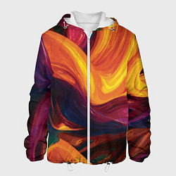 Куртка с капюшоном мужская Цветная абстракция colorful, цвет: 3D-белый