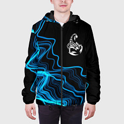 Куртка с капюшоном мужская Scorpions sound wave, цвет: 3D-черный — фото 2