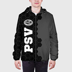 Куртка с капюшоном мужская PSV sport на темном фоне по-вертикали, цвет: 3D-черный — фото 2