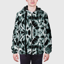 Куртка с капюшоном мужская Тай дай зелёный, цвет: 3D-черный — фото 2