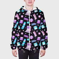 Куртка с капюшоном мужская Game over 1980 1990, цвет: 3D-белый — фото 2