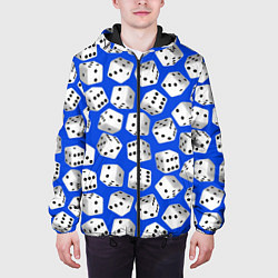 Куртка с капюшоном мужская Игральные кубики узор, цвет: 3D-черный — фото 2