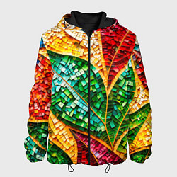 Мужская куртка Яркая мозаика с разноцветным абстрактным узором и