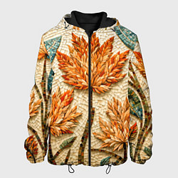 Мужская куртка Мозаика осенняя листва в теплых тонах