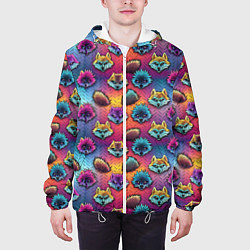 Куртка с капюшоном мужская Furry color anime faces, цвет: 3D-белый — фото 2