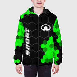 Куртка с капюшоном мужская Great Wall green sport hexagon, цвет: 3D-черный — фото 2