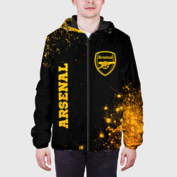 Куртка с капюшоном мужская Arsenal - gold gradient вертикально, цвет: 3D-черный — фото 2