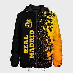 Куртка с капюшоном мужская Real Madrid - gold gradient по-вертикали, цвет: 3D-черный