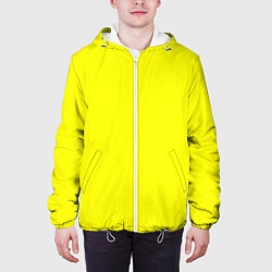 Куртка с капюшоном мужская Яркий желтый, цвет: 3D-белый — фото 2