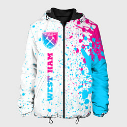 Куртка с капюшоном мужская West Ham neon gradient style по-вертикали, цвет: 3D-черный