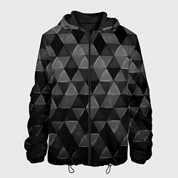 Куртка с капюшоном мужская Серые треугольники, цвет: 3D-черный