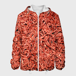 Куртка с капюшоном мужская Мясной фарш текстура, цвет: 3D-белый
