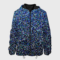 Куртка с капюшоном мужская Шум пикселей, цвет: 3D-черный
