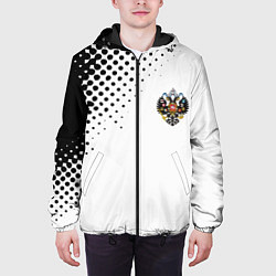 Куртка с капюшоном мужская Герб РФ спорт абстракция, цвет: 3D-черный — фото 2