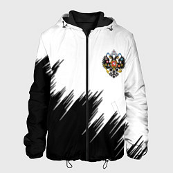 Куртка с капюшоном мужская Герб РФ просто краски, цвет: 3D-черный