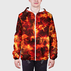 Куртка с капюшоном мужская Огненный элементаль, цвет: 3D-белый — фото 2