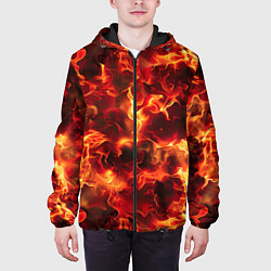 Куртка с капюшоном мужская Огненный элементаль, цвет: 3D-черный — фото 2