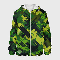 Куртка с капюшоном мужская Camouflage - pattern ai art, цвет: 3D-белый