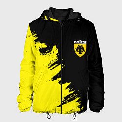 Куртка с капюшоном мужская AEK sport color yellow, цвет: 3D-черный