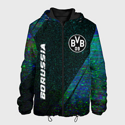 Куртка с капюшоном мужская Borussia glitch blue, цвет: 3D-черный