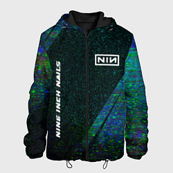 Куртка с капюшоном мужская Nine Inch Nails glitch blue, цвет: 3D-черный