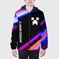 Куртка с капюшоном мужская Minecraft speed game lights, цвет: 3D-черный — фото 2
