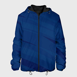 Куртка с капюшоном мужская Тёмно-синий полосами, цвет: 3D-черный