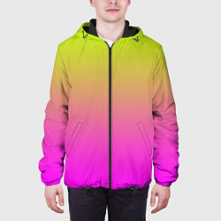 Куртка с капюшоном мужская Градиент яркий, цвет: 3D-черный — фото 2