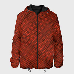 Куртка с капюшоном мужская Сочный коричневый однотонный текстурированный, цвет: 3D-черный