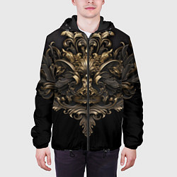 Куртка с капюшоном мужская Объемные старые классические узоры, цвет: 3D-черный — фото 2